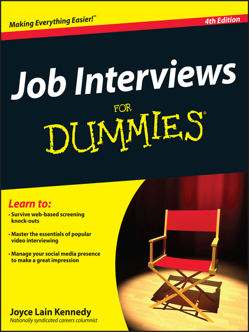 Title details for Job Interviews For Dummies by Joyce Lain Kennedy - Wait list
